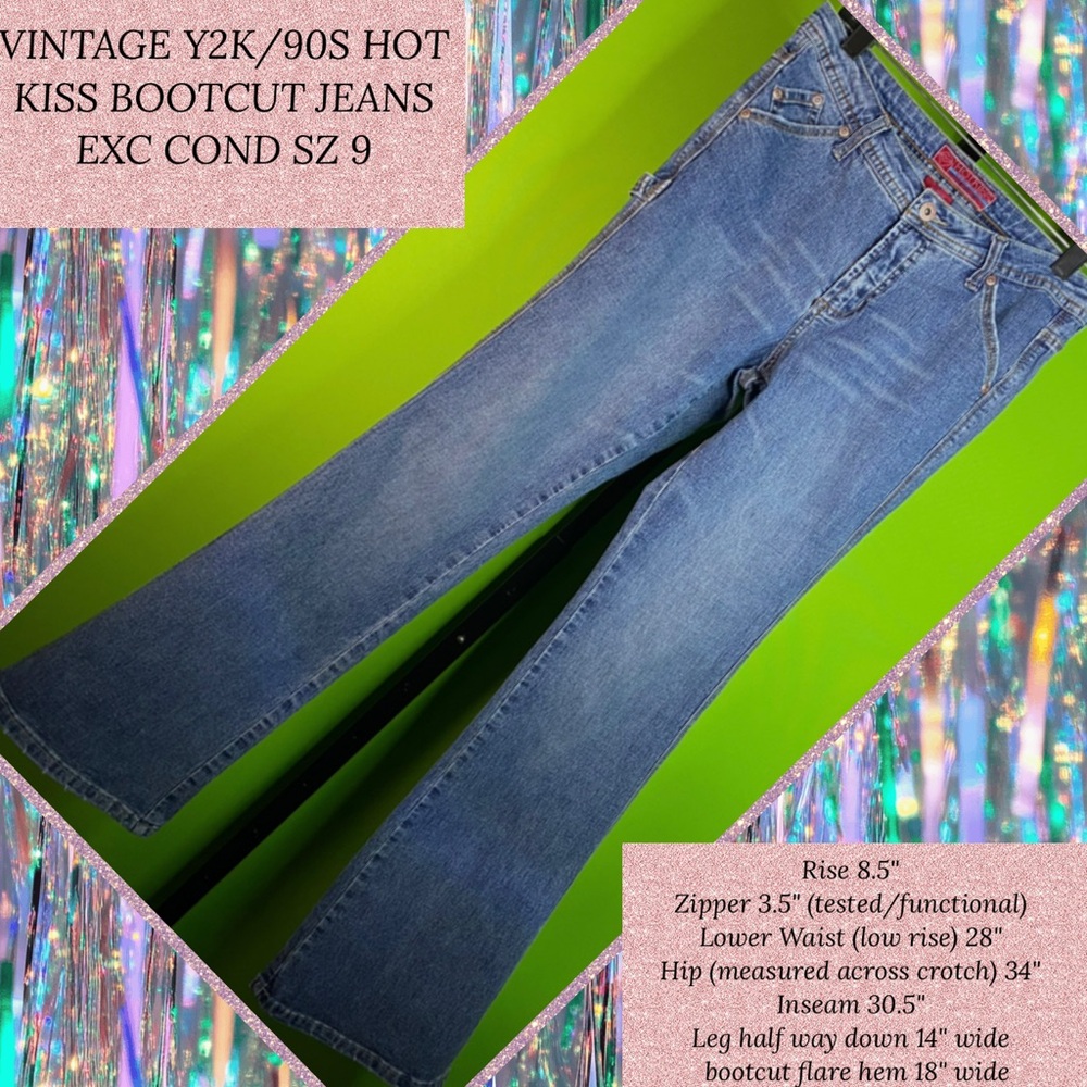 VINTAGE Y2K/90S HOT KISS BOOTCUT JEANS EXC COND SZ 9 back to school cool